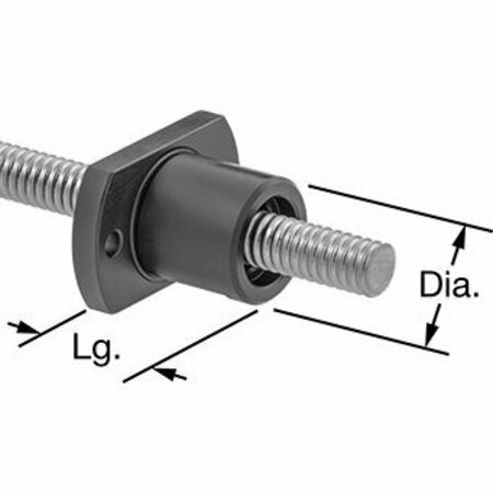 BSC PREFERRED Ball Screw with Flange Ball Nut M6 Thread Size 150 mm Long 6624K66